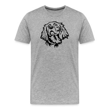 Weimaraner Kopf - Männer Premium Bio T-Shirt - Grau meliert - Vorne - Damien (186cm)