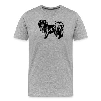 Tibet Spaniel - Men's Premium Organic T-Shirt - heather grey - Front - Damien (186cm)