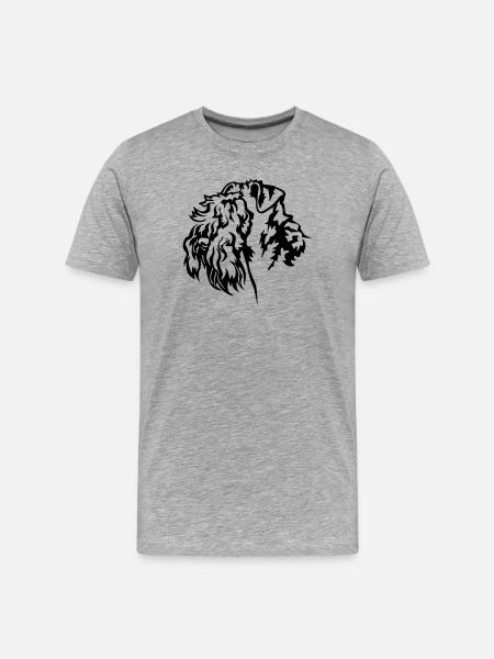Kerry Blue Terrier Head - Men's Premium Organic T-Shirt - heather grey
