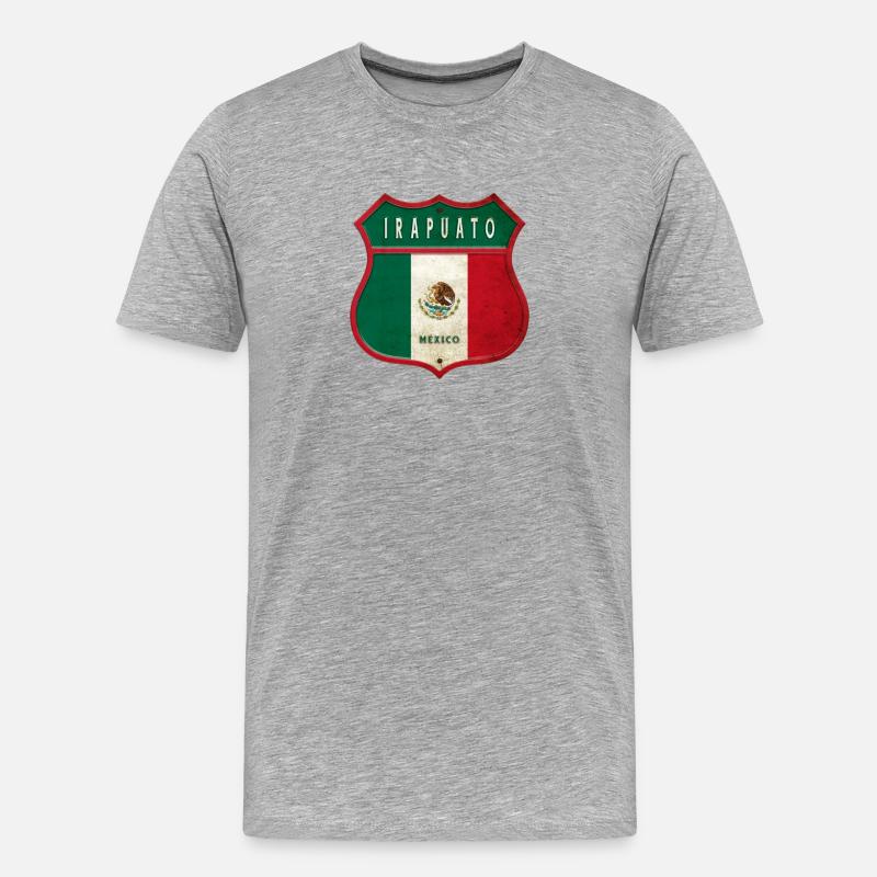 Irapuato Mexiko Wappen Design - Männer Premium Bio T-Shirt - Grau meliert