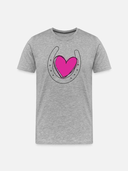 Heart with horseshoe - Men's Premium Organic T-Shirt - heather grey
