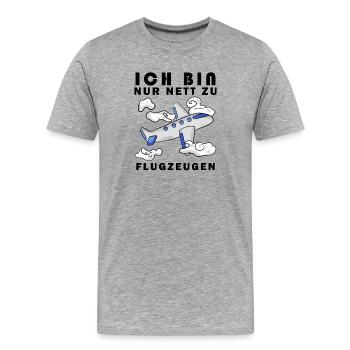 Modellflug Pilot Modellbau Flugzeug Modellbauer - Männer Premium Bio T-Shirt - Grau meliert - Vorne - Damien (186cm)