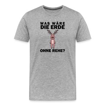 Tierschutz Tierschützer Umweltschutz Reh - Männer Premium Bio T-Shirt - Grau meliert - Vorne - Damien (186cm)