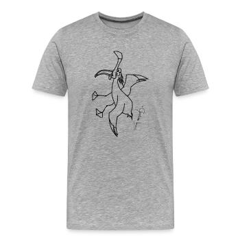 Goéland criard - Larus Vocifer - T-shirt bio Premium Homme - gris chiné - Devant - Damien (186cm)