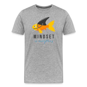 Mindset is everything - T-shirt bio Premium Homme - gris chiné - Devant - Damien (186cm)