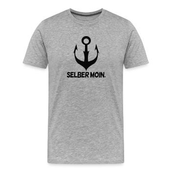 Selber Moin - Moin lustig - Männer Premium Bio T-Shirt - Grau meliert - Vorne - Damien (186cm)