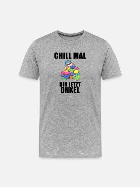 Onkel - Onkel werden - Männer Premium Bio T-Shirt - Grau meliert