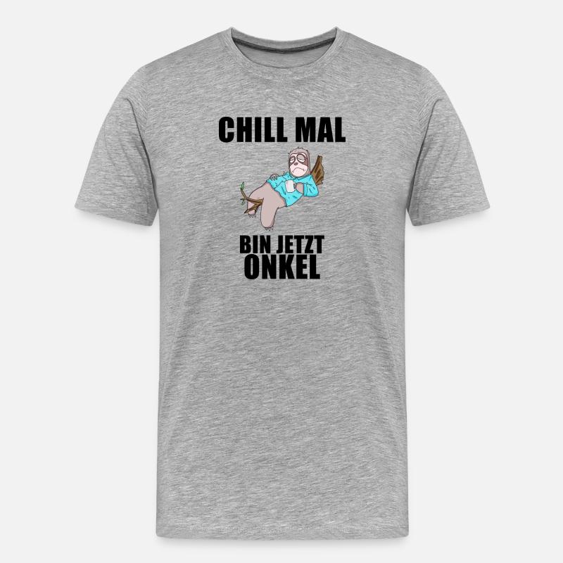 Onkel - Onkel werden - Männer Premium Bio T-Shirt - Grau meliert