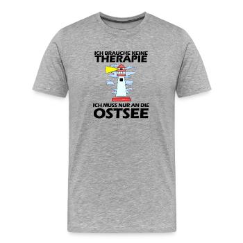 Ostsee Urlaub - Männer Premium Bio T-Shirt - Grau meliert - Vorne - Damien (186cm)