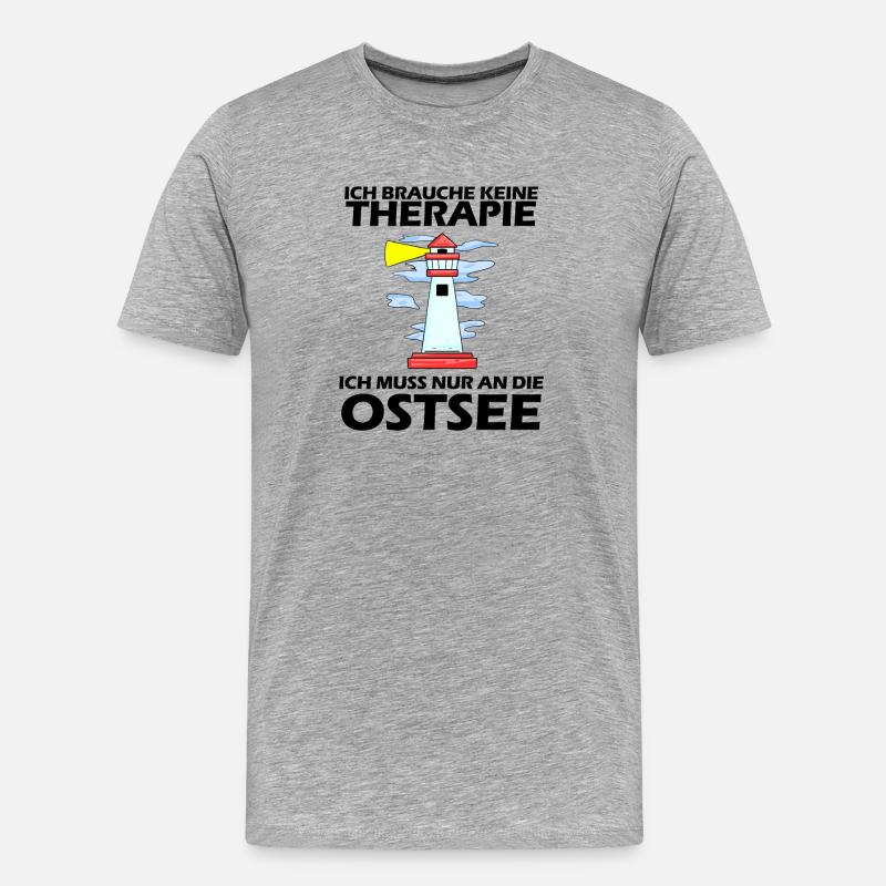 Ostsee Urlaub - Männer Premium Bio T-Shirt - Grau meliert