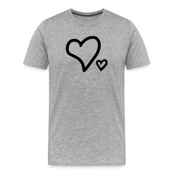 Heart Hearts - Men's Premium Organic T-Shirt - heather grey - Front - Damien (186cm)