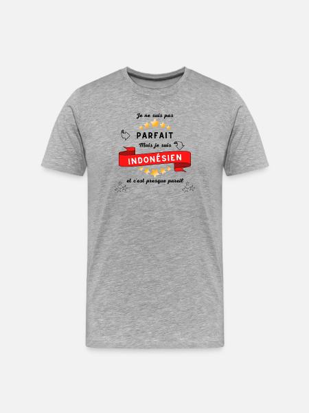 I'm not perfect but I'm Indonesian - Men's Premium Organic T-Shirt - heather grey