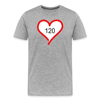 Tempo 120 - Männer Premium Bio T-Shirt - Grau meliert - Vorne - Damien (186cm)