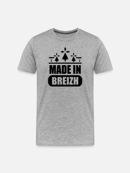 Made in BREIZH - T-shirt bio Premium Homme - gris chiné