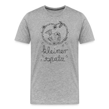 Kleiner Spatz ein süßes Motiv für Kinder - Männer Premium Bio T-Shirt - Grau meliert - Vorne - Damien (186cm)