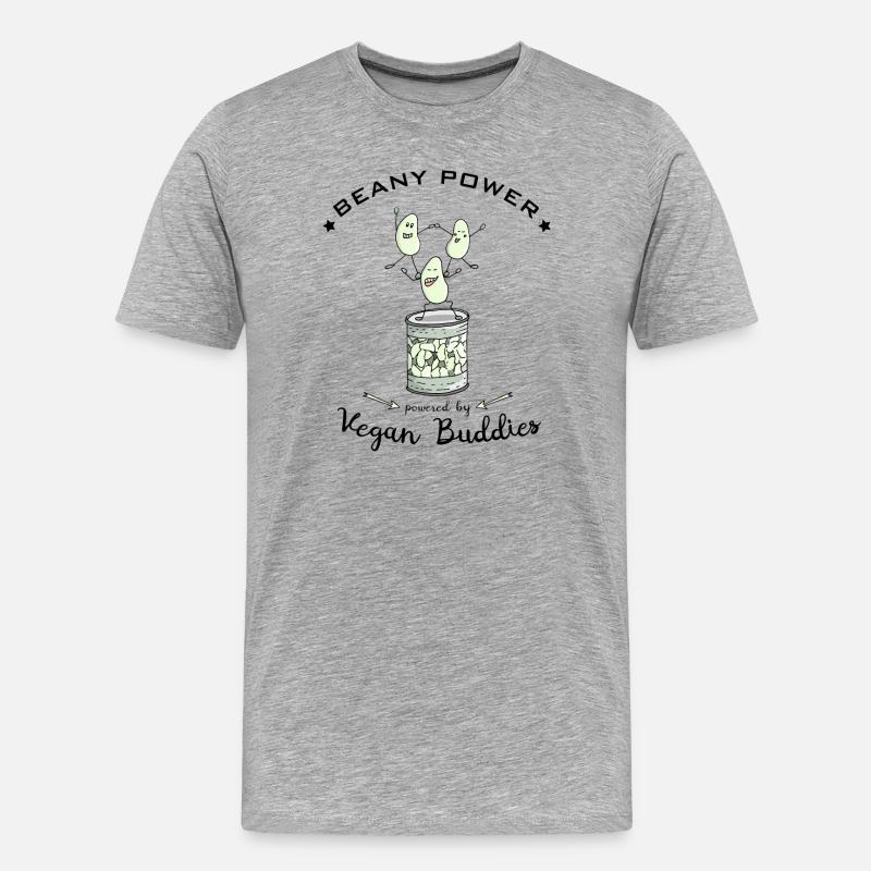 Bohnen Soja vegane Proteine - Männer Premium Bio T-Shirt - Grau meliert