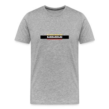 MIMIMI Dreifarbig Logo - Männer Premium Bio T-Shirt - Grau meliert - Vorne - Damien (186cm)