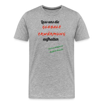 Globale Erwärmung mit Humor - Männer Premium Bio T-Shirt - Grau meliert - Vorne - Damien (186cm)