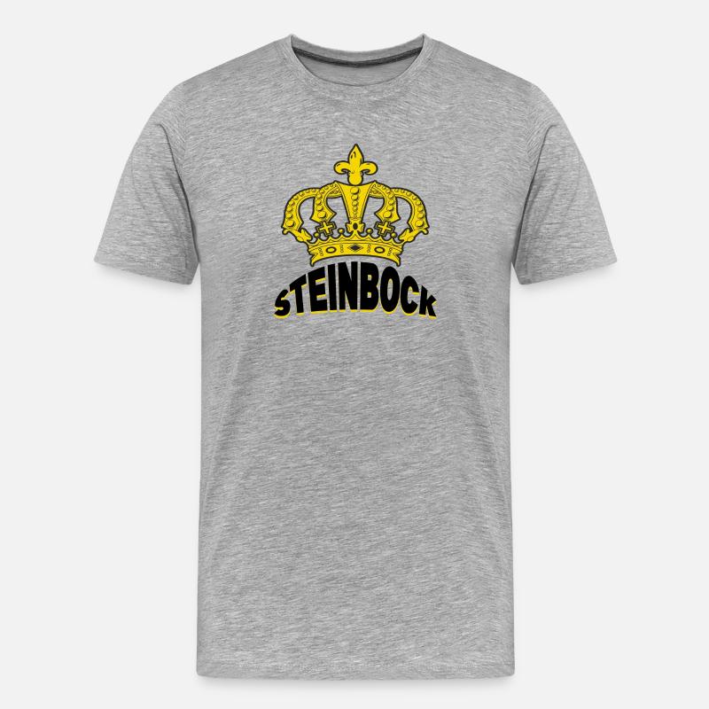 Steinbock Horoskop Spruch Sternzeichen Aberglaube - Männer Premium Bio T-Shirt - Grau meliert