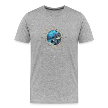 Merveilleuse sirène avec des méduses - T-shirt bio Premium Homme - gris chiné - Devant - Damien (186cm)