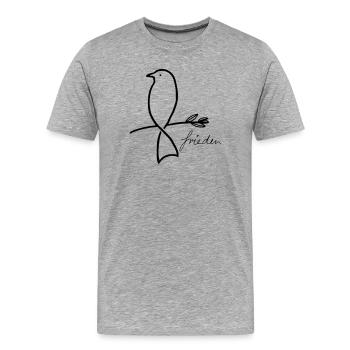 Paix - T-shirt bio Premium Homme - gris chiné - Devant - Damien (186cm)