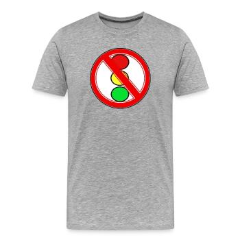 Traffic light prohibition sign - Men's Premium Organic T-Shirt - heather grey - Front - Damien (186cm)