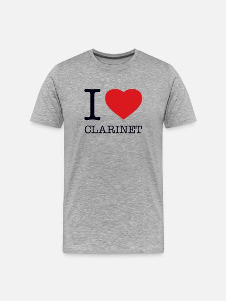 I LOVE CLARINET Klarinette - Men's Premium Organic T-Shirt - heather grey