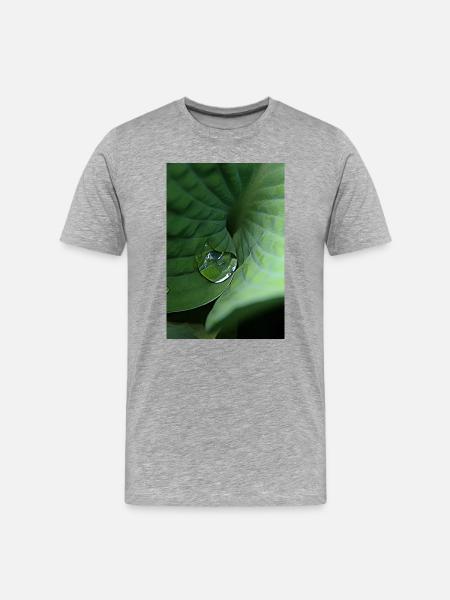 Leafy green tropical dew - Men's Premium Organic T-Shirt - heather grey