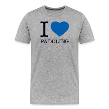 J’ADORE PAGAYER Kayak Paddle - T-shirt bio Premium Homme - gris chiné - Devant - Damien (186cm)