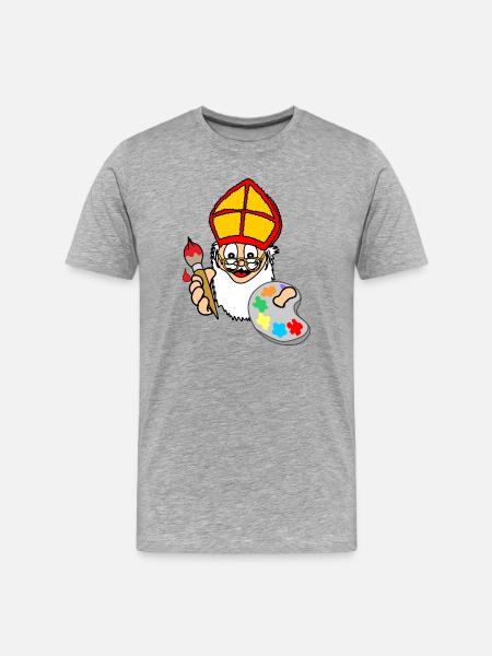 Sinterklaas-Farbe - Männer Premium Bio T-Shirt - Grau meliert