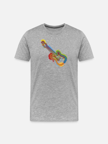 Guitare Pop Art - T-shirt bio Premium Homme - gris chiné