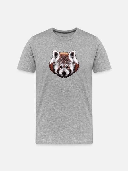 roter panda, süße tiergesichter - Männer Premium Bio T-Shirt - Grau meliert