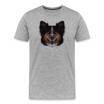 Polygon Hund - Männer Premium Bio T-Shirt - Grau meliert - Vorne - Damien (186cm)