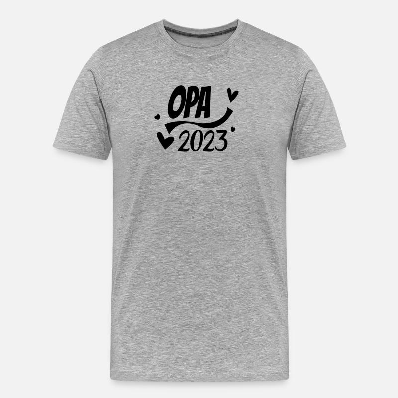 Opa 2023 - Opa werden - Bald Opa - Männer Premium Bio T-Shirt - Grau meliert