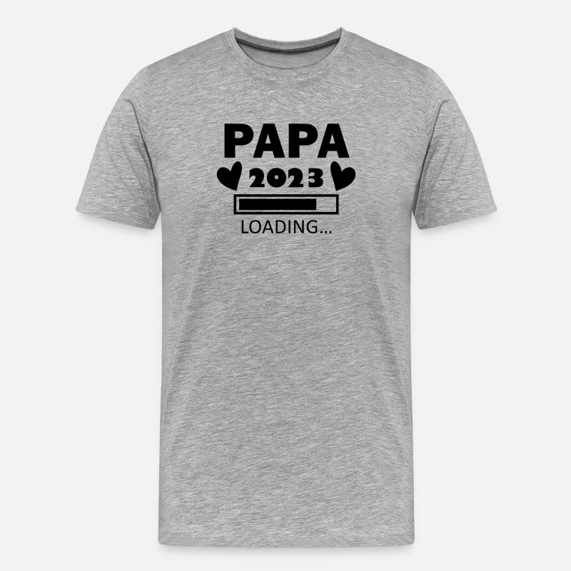 Papa 2023 - Papa werden - Männer Premium Bio T-Shirt - Grau meliert