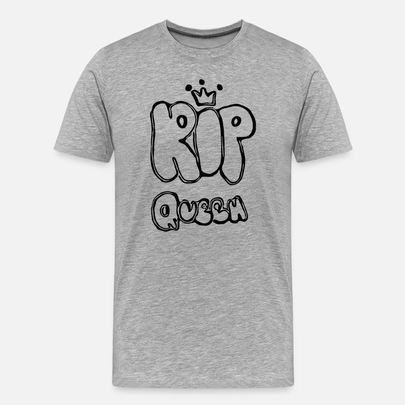 RIP Queen - Männer Premium Bio T-Shirt - Grau meliert