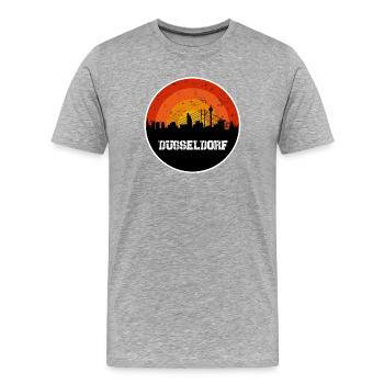 Skyline Düsseldorf - T-shirt bio Premium Homme - gris chiné - Devant - Damien (186cm)