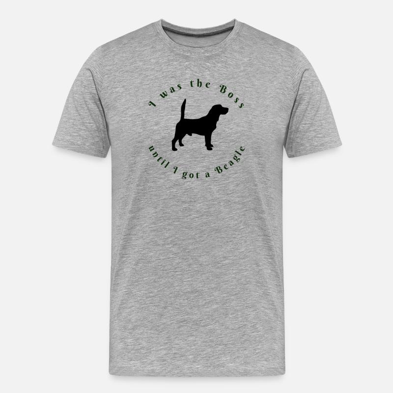I Was The - Beagle Lovers Tee - Männer Premium Bio T-Shirt - Grau meliert