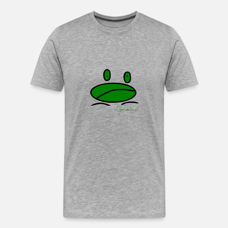 Froschmini - Ranunculus Oophagus - Männer Premium Bio T-Shirt - Grau meliert