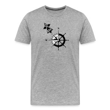 BZH - Men's Premium Organic T-Shirt - heather grey - Front - Damien (186cm)