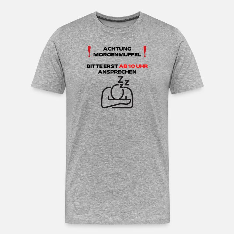 Morgenmuffel - Männer Premium Bio T-Shirt - Grau meliert