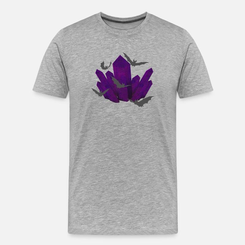 Gothic-kristall, Fledermäuse, verschenken - Männer Premium Bio T-Shirt - Grau meliert