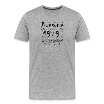 1979 - Jahrgang 1979 - Männer Premium Bio T-Shirt - Grau meliert - Vorne - Damien (186cm)