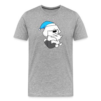Chien Race de chien Shetland Sheepdog - T-shirt bio Premium Homme - gris chiné - Devant - Damien (186cm)