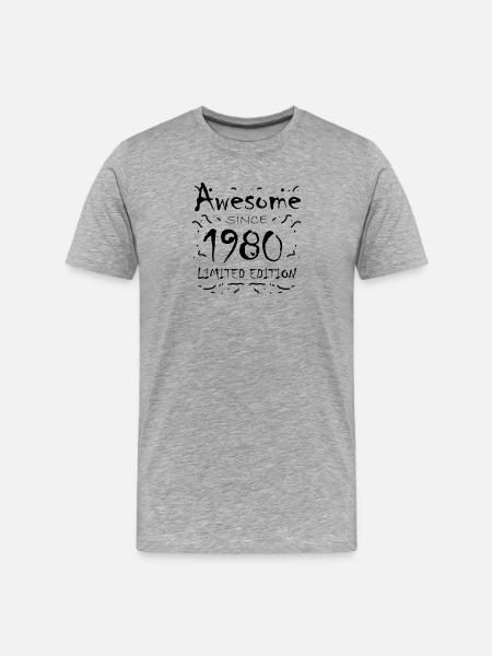 1980 - Born 1980 - Men's Premium Organic T-Shirt - heather grey