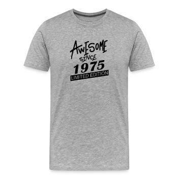 1975 - Born 1975 - Men's Premium Organic T-Shirt - heather grey - Front - Damien (186cm)