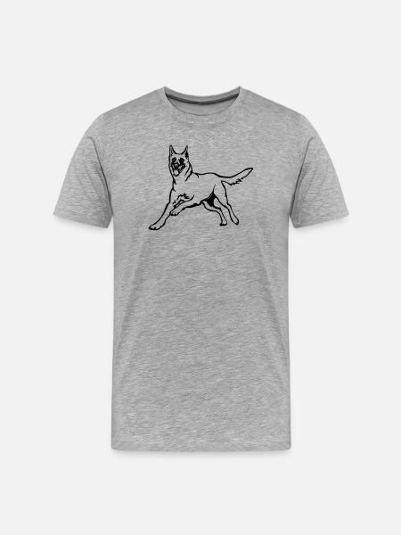 Malinois - Männer Premium Bio T-Shirt - Grau meliert