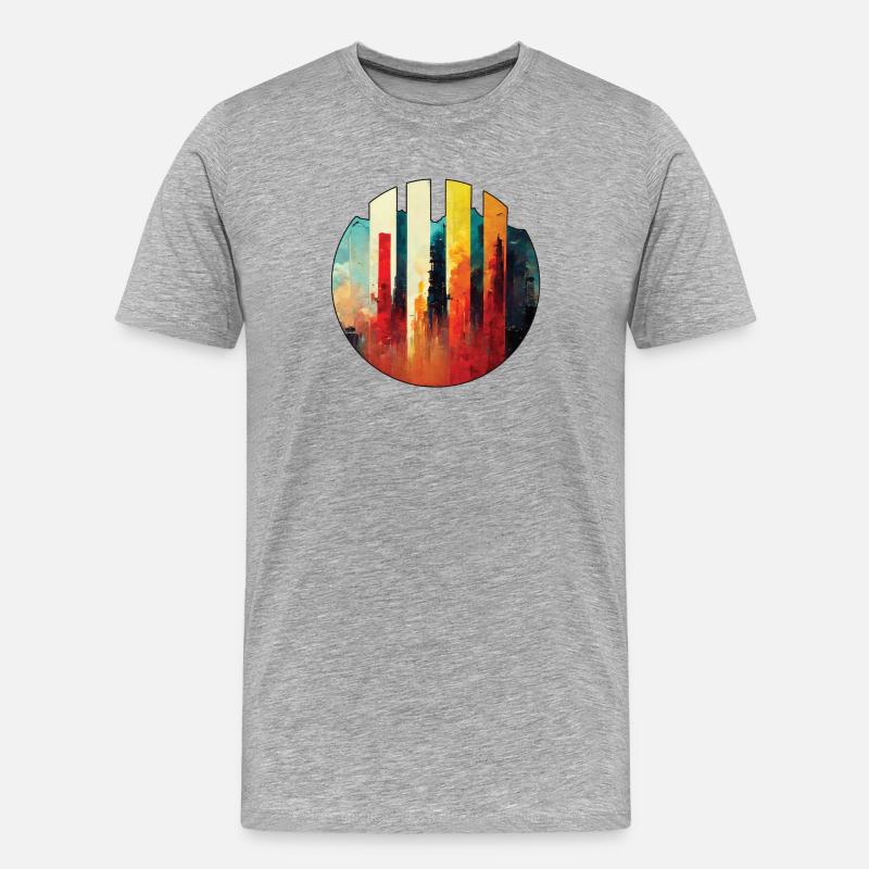 Metropole - Männer Premium Bio T-Shirt - Grau meliert