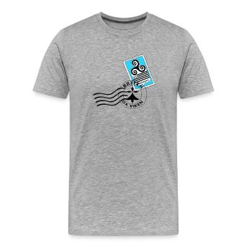 Bretagne - T-shirt bio Premium Homme - gris chiné - Devant - Damien (186cm)