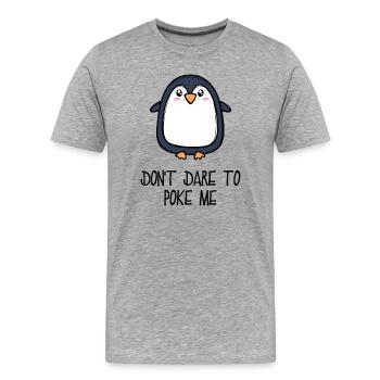 Cool Animal Bird Statement Pingouin Pôle Sud - T-shirt bio Premium Homme - gris chiné - Devant - Damien (186cm)
